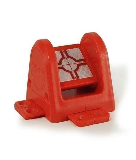 Boitier pivotable RS183 rouge et gris avec point de visée réflecteur Topographie Lepont.fr