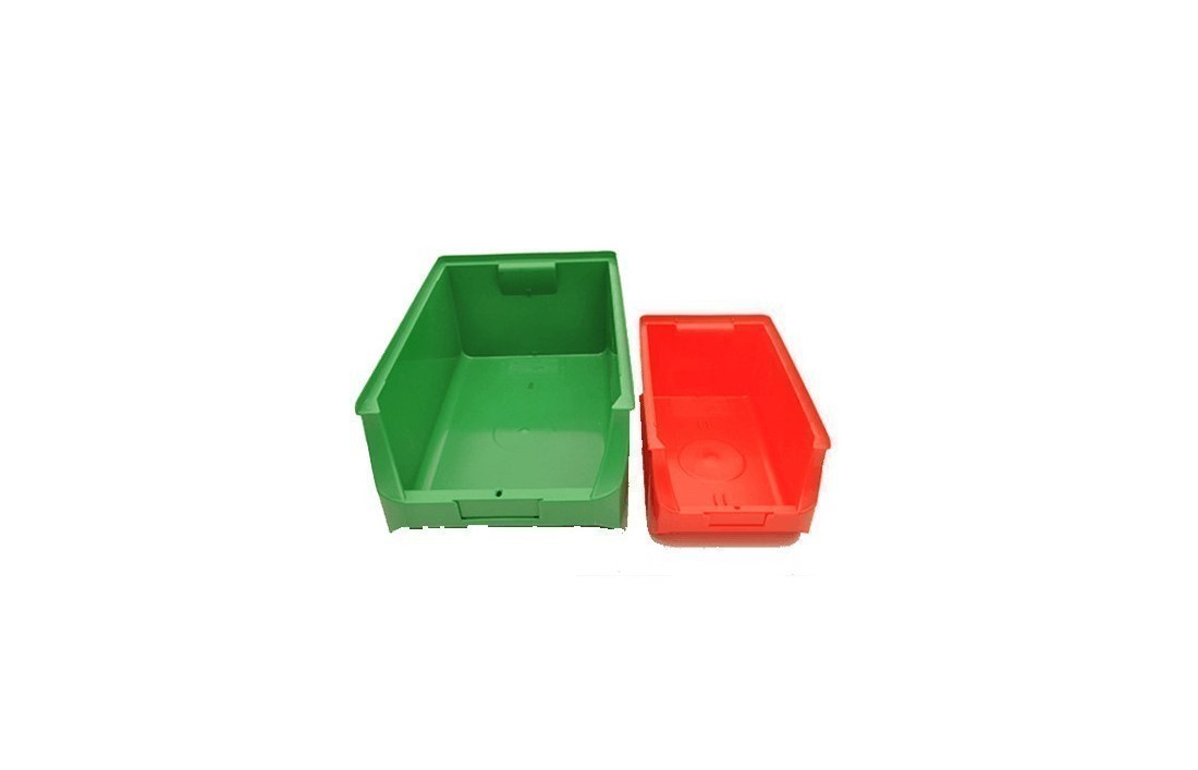 Bac de rangement 7L et 22L couleur rouge et vert - Lepont Equipements