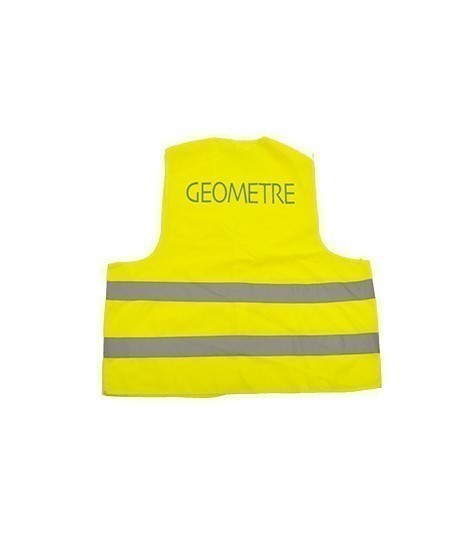 Gilet haute visibilité, Jaune Fluo, Marque Géomètre, Equipement de chantier, Topographie-lepont.fr