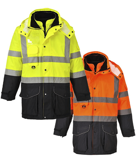 Parka haute visibilité professionnel de travail homme transport chantier  manutention artisan, HVSH01