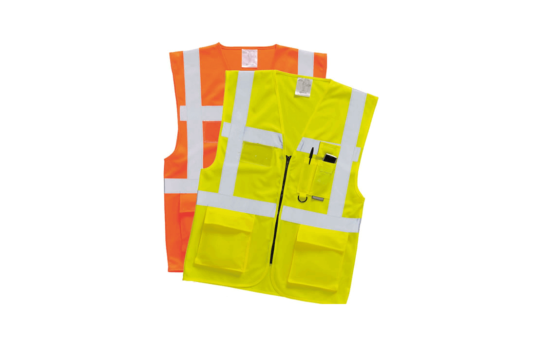 Gilet de sécurité vert avec bandes réfléchissantes T2S