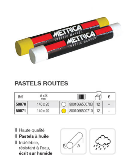 Craie spéciale pour écriture sur sol ou route.