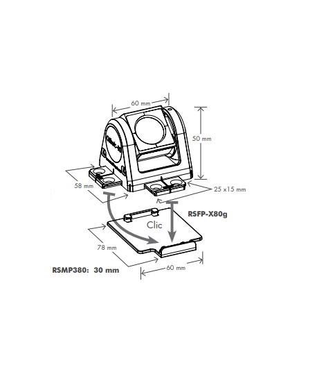 Fixation rapide pour boitiers RSFO-X80G