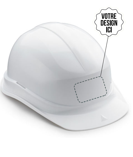 Casque de chantier personnalisable, EPI, sérigraphie