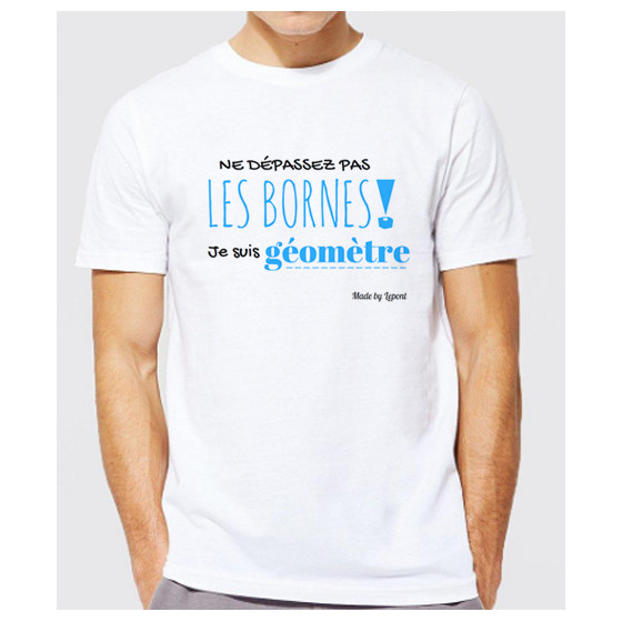 T-shirt fun Géomètre manches courtes