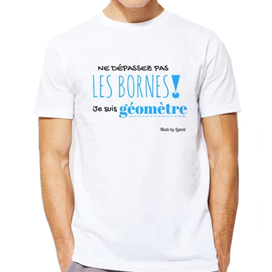 T-shirt fun Géomètre manches courtes