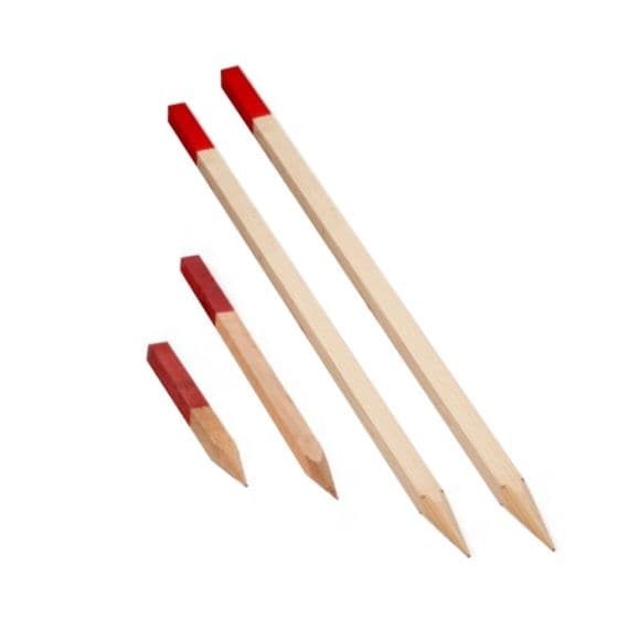 Piquet bois peint en rouge section 3 cm