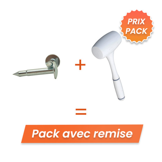 Pack pointe striée acier + massette anti-rebonds - Lepont Equipements
