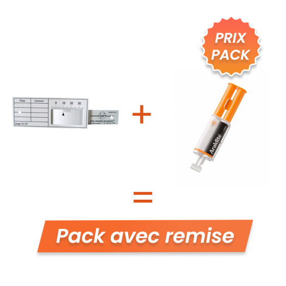 Pack Jauge Saugnac G1 lecture optique intérieur /extérieur + colle époxy - Lepont Equipements