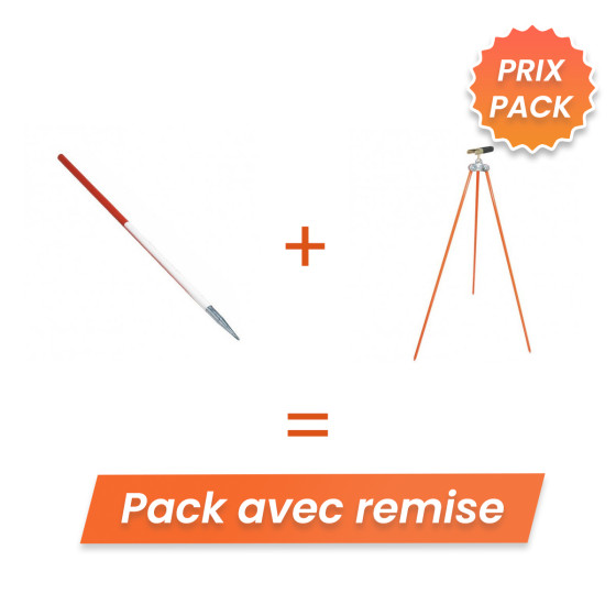 Pack jalon acier premium Nestlé + trépied porte-jalon premium 22-BS Goecke