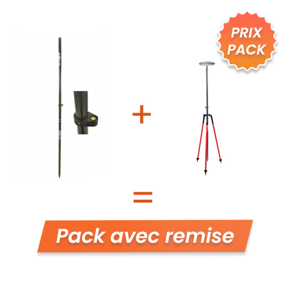 Pack canne GNSS 2m fixe + tripode télescopique - Lepont Equipements