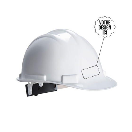 Casque de chantier personnalisable, EPI, sérigraphie