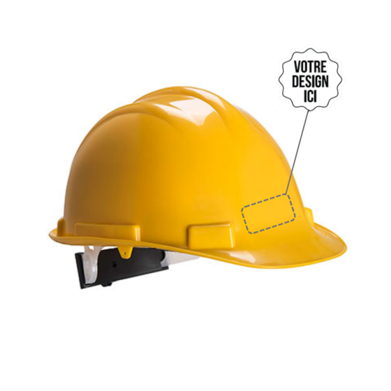 Casque de chantier personnalisable, EPI, sérigraphie